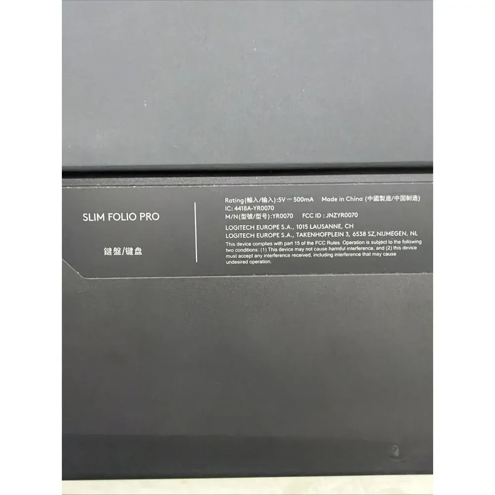 Logitech Slim Folio Pro YR0070 Bluetooth Keyboard iPad 2nd and 3rd Generation